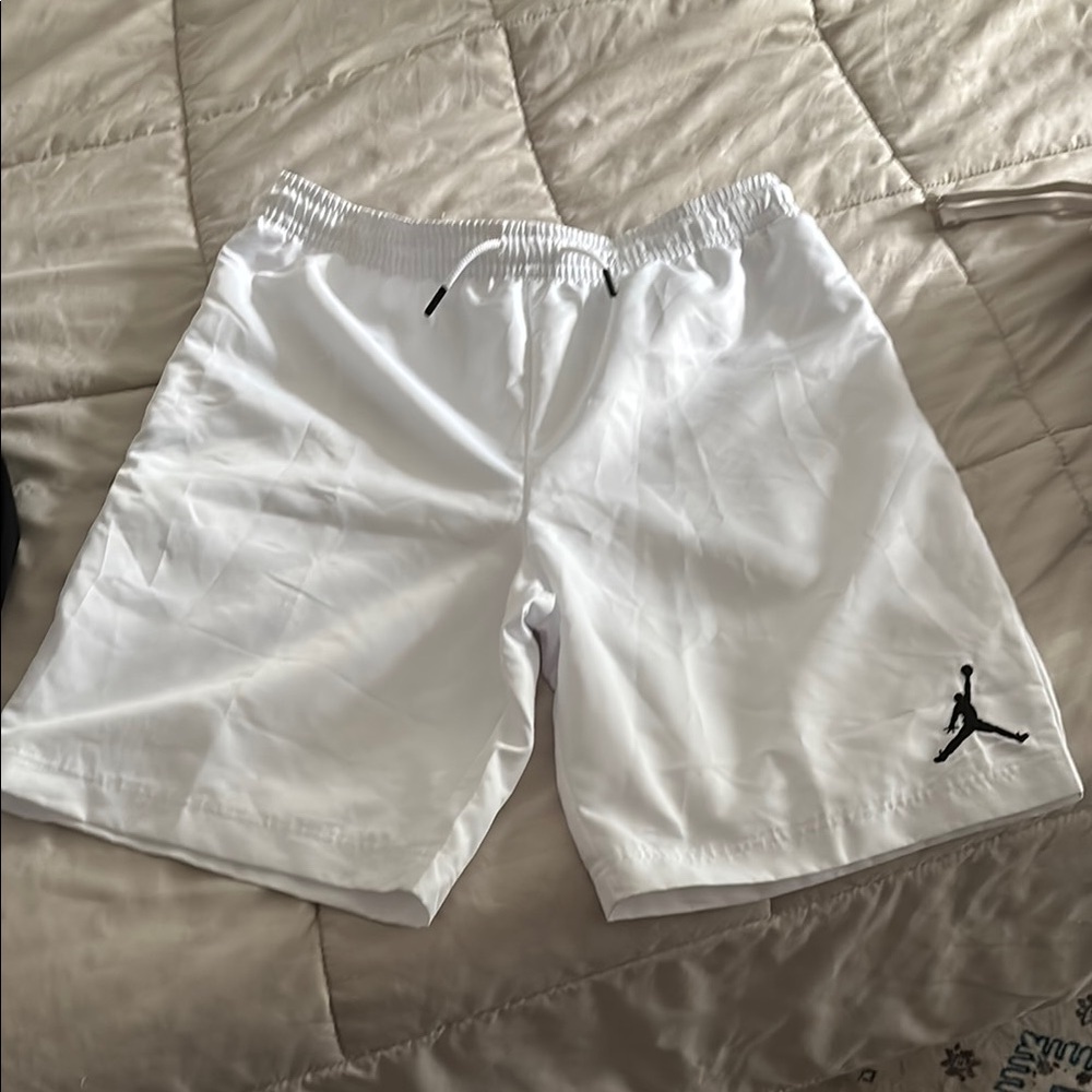White Athletic Shorts with Logo
